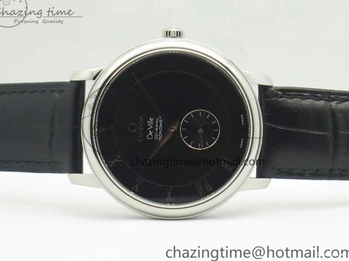 0413 De Ville Prestige Small Second TWF 1:1 Best Edition Black Dial on Black Leather Strap MIYOTA Resilient 8037